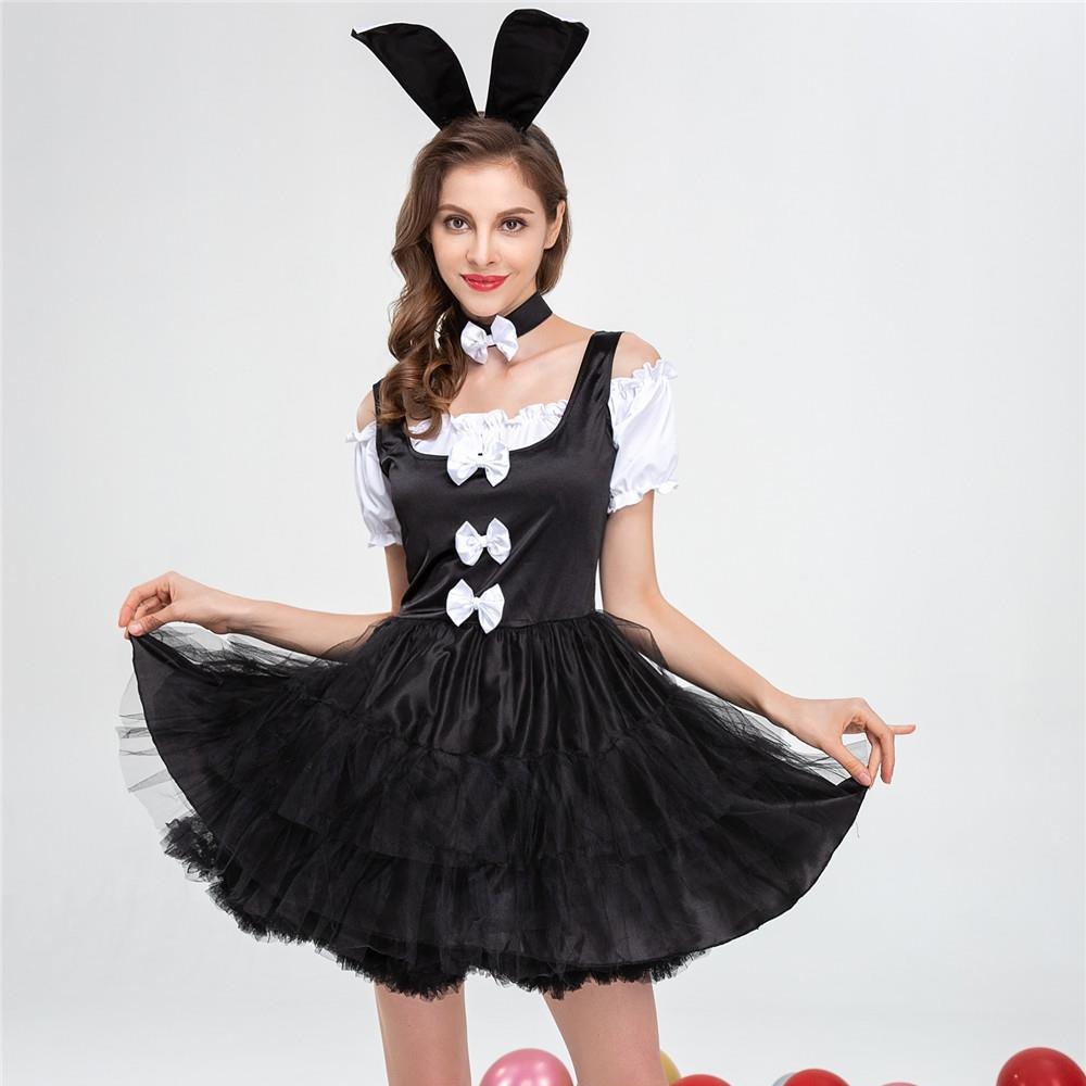 Womens Funny Bunny Costume Halloween Cosplay Role Play Dress  Bunny Dress